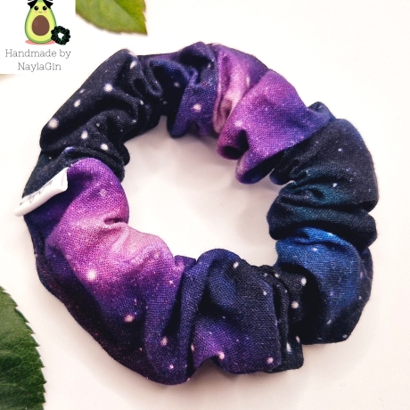 Handmade Haargummi (2Stück) Purple Galaxy/ Pearl
