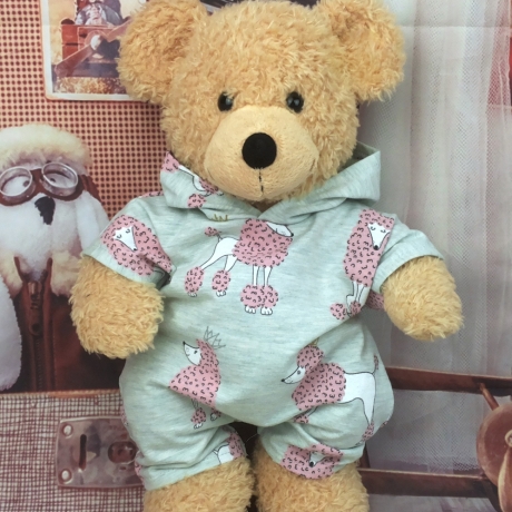 Bärenkleidung Overall mit Pudel passend für Bären 37/40 cm Neu