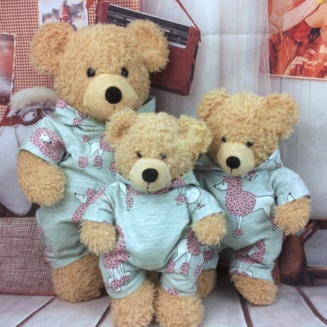 Bärenkleidung Overall Pudel passend für Teddybär Bär 28 cm Neu