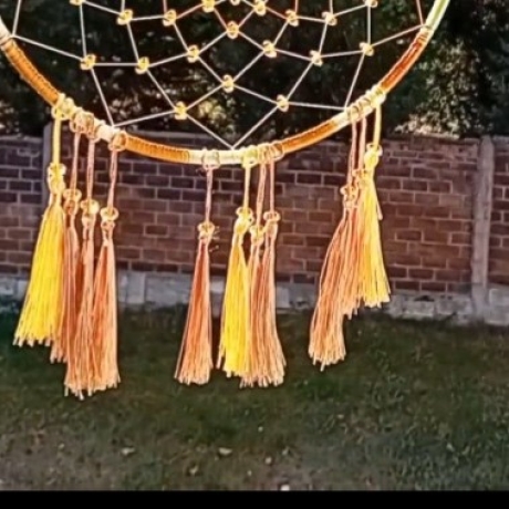 Traumfänger & Perlen Wandschmuck Wohndeko Dreamcatcher Sonnenfäng