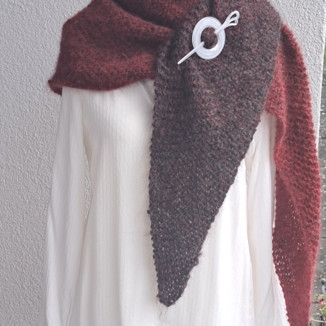 Dreieckstuch - handgestrickt - Farbverlauf - leichtes Tuch