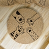 gravierter Korkuntersetzer Katzenpfötchen
