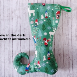 Elfen-/Nikolausstiefel Maxi Wichtel grün/glow 