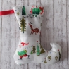 Elfen-/Nikolausstiefel Midi Santa hellgrau/weiß  
