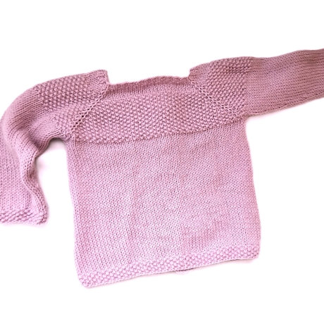 Strickjacke Baby aus Merino Puderrosa Größe 74/80