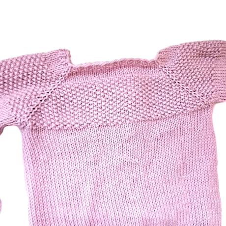 Strickjacke Baby aus Merino Puderrosa Größe 74/80