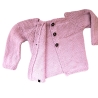 Strickjacke Baby aus Merino Puderrosa Größe 74/80