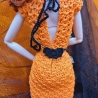 Halloween Kleid für Puppen (Barbie, Steffi), orange