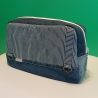 Upcycling Jeans Kulturtasche groß mit Motiv