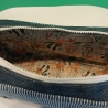 Upcycling Jeans Kulturtasche groß mit Motiv
