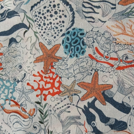 Upcycling Jeans Kulturtasche groß mit Motiv