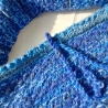 Beutel / Projektbeutel - gestrickt - blau - 