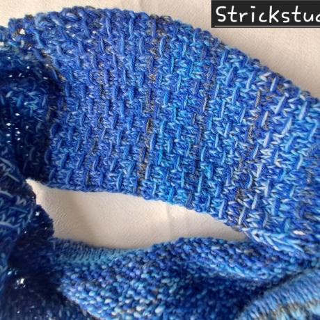 Beutel / Projektbeutel - gestrickt - blau - 