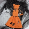 Halloween Kleid für Puppen (Barbie, Steffi), orange