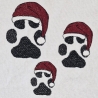 schnell gestickte Weihnachtspfoten in 3 Größen