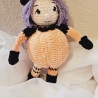 Halloween-Hexe, Unikat,  Amigurumi 29/37 cm hoch, gehäkelt 