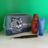 Upcycling Jeans Kulturtasche groß mit Motiv