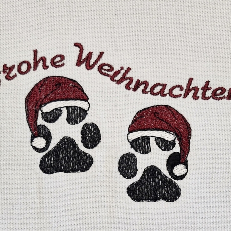 Frohe Weihnachten - 2 Pfoten - 13,6 x 9 cm