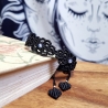 Makramee-Armband Opal-Edelstein ⛤ Floraler Hexenschmuck ⛤ Gothic
