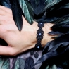 Makramee-Armband Opal-Edelstein ⛤ Floraler Hexenschmuck ⛤ Gothic