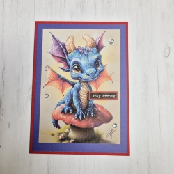 Grußkarte Karte mit Drachen Stay strong