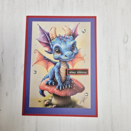 Grußkarte Karte mit Drachen Stay strong