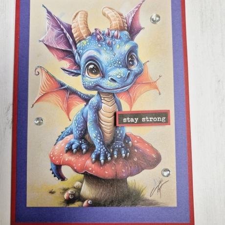 Grußkarte Karte mit Drachen Stay strong