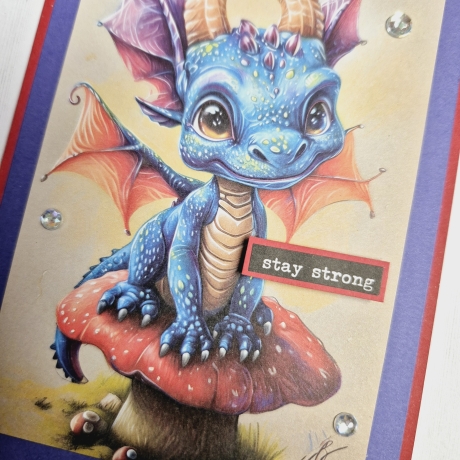 Grußkarte Karte mit Drachen Stay strong