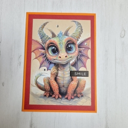 Grußkarte Karte mit Drachen Smile