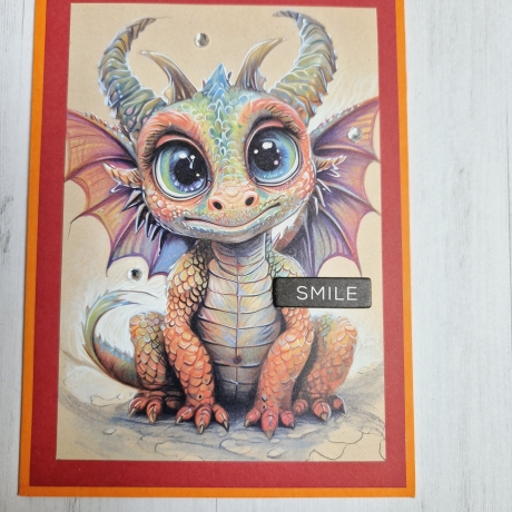 Grußkarte Karte mit Drachen Smile