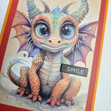 Grußkarte Karte mit Drachen Smile