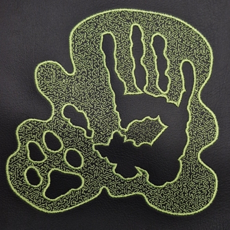 Embossed Datei - rechte Hand und Pfote - 19.31x18.67 cm