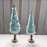 2er Set Tannenbäumchen aus Filzwolle in türkis - Weihnachten