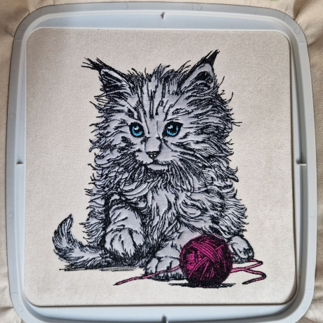 NEU Stickdatei Applikation Angora Katze Shadow