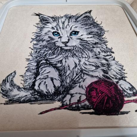 NEU Stickdatei Applikation Angora Katze Shadow