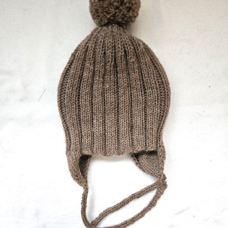 Strickjacke Baby aus Merino Hellbraun Größe 86/92