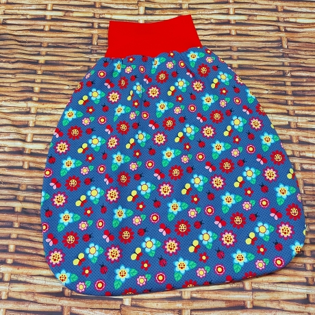 Pucksack, Schlafsack, Strampelsack - bunte Blumen
