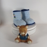 Baby-Schuhe, 0-3 Monate, Fußl: EU 15 = 8.5 cm hellblau/dunkelblau