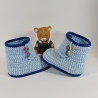Baby-Schuhe, 0-3 Monate, Fußl: EU 15 = 8.5 cm hellblau/dunkelblau