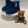 Baby-Schuhe, 0-3 Monate,  EU 15 bis 8.5 cm königsblau/weiß