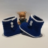 Baby-Schuhe, 0-3 Monate,  EU 15 bis 8.5 cm königsblau/weiß