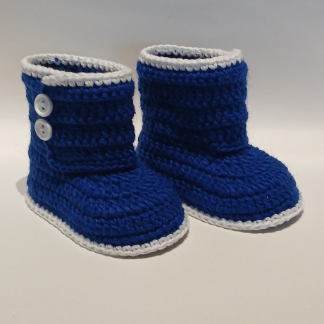 Baby-Schuhe, 0-3 Monate,  EU 15 bis 8.5 cm königsblau/weiß
