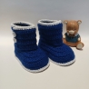 Baby-Schuhe, 0-3 Monate,  EU 15 bis 8.5 cm königsblau/weiß