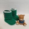 Baby-Schuhe, 0-3 Monate, Fußlänge EU 15 bis 8.5 cm grün/weiß