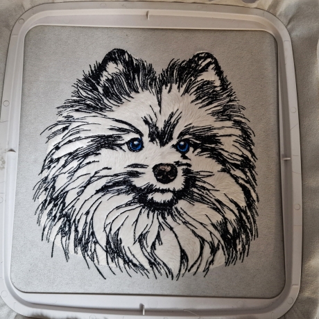 NEU Stickdatei Applikation Deutscher Spitz Sascha