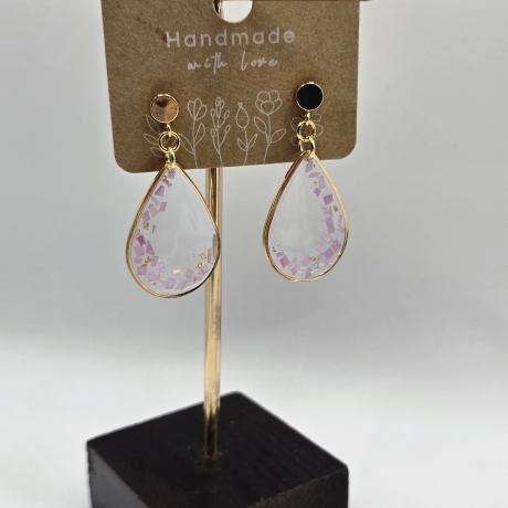 Blütenschmuck Echtblüten Ohrringe 18k/24k Gold/ Sterling Silber 