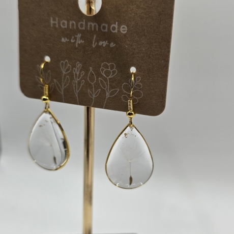 Blütenschmuck Echtblüten Ohrringe 18k/24k Gold/ Sterling Silber 