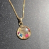 Gold/ Silberkette mit Blütenanhänger 18k/24k Gold/ 925 Silber 