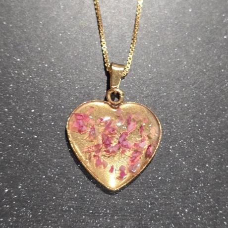 Gold/ Silberkette mit Blütenanhänger 18k/24k Gold/ 925 Silber 