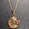 Gold/ Silberkette mit Blütenanhänger 18k/24k Gold/ 925 Silber 